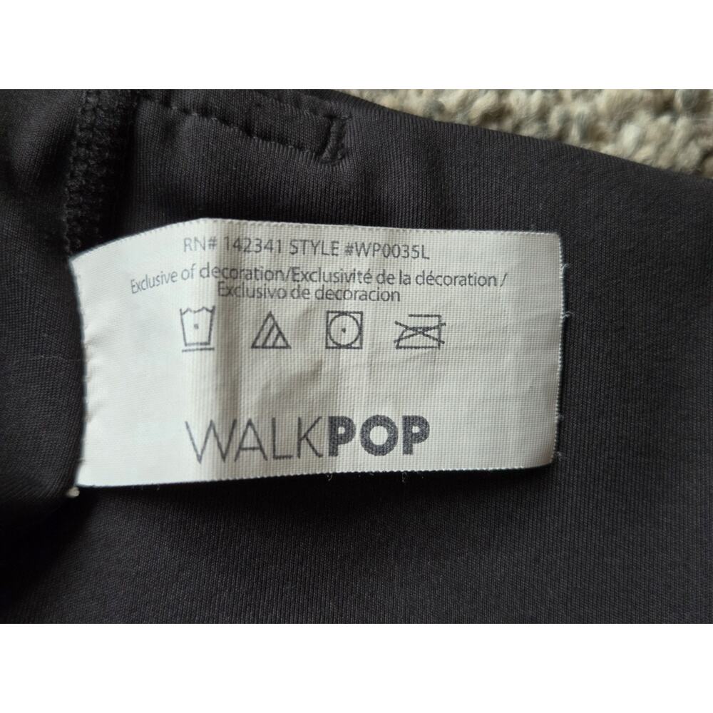 WalkPop Black Crop Workout Leggings with Sheer Moto Mesh Sides Woman Size Medium - Picture 6 of 7